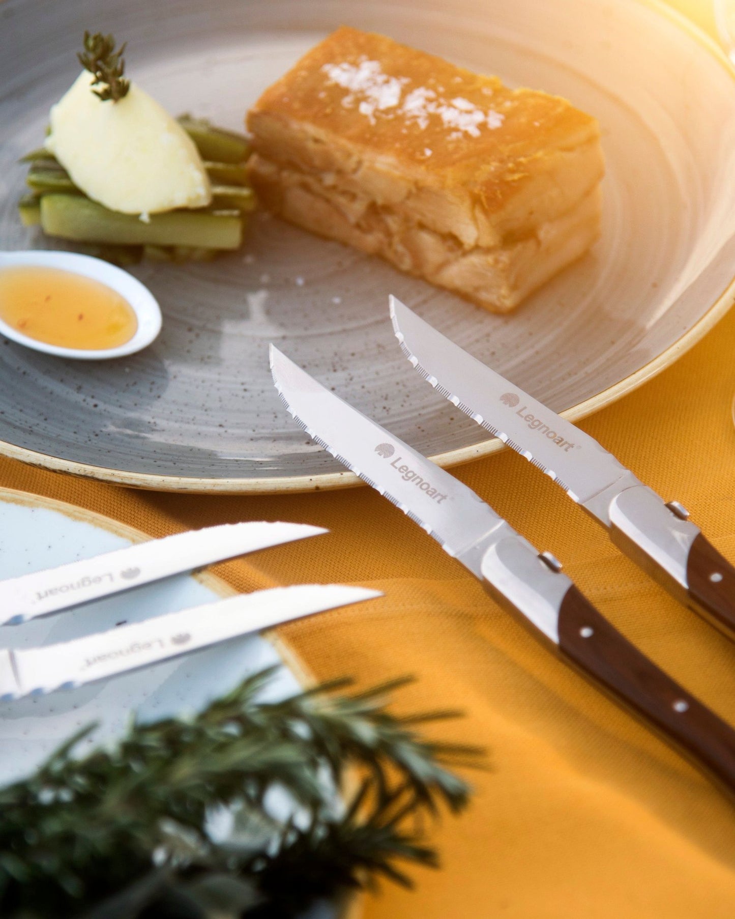Legnoart Fassona Steak Knife Set 4 Pcs  Dark Wood Handle Sk-6