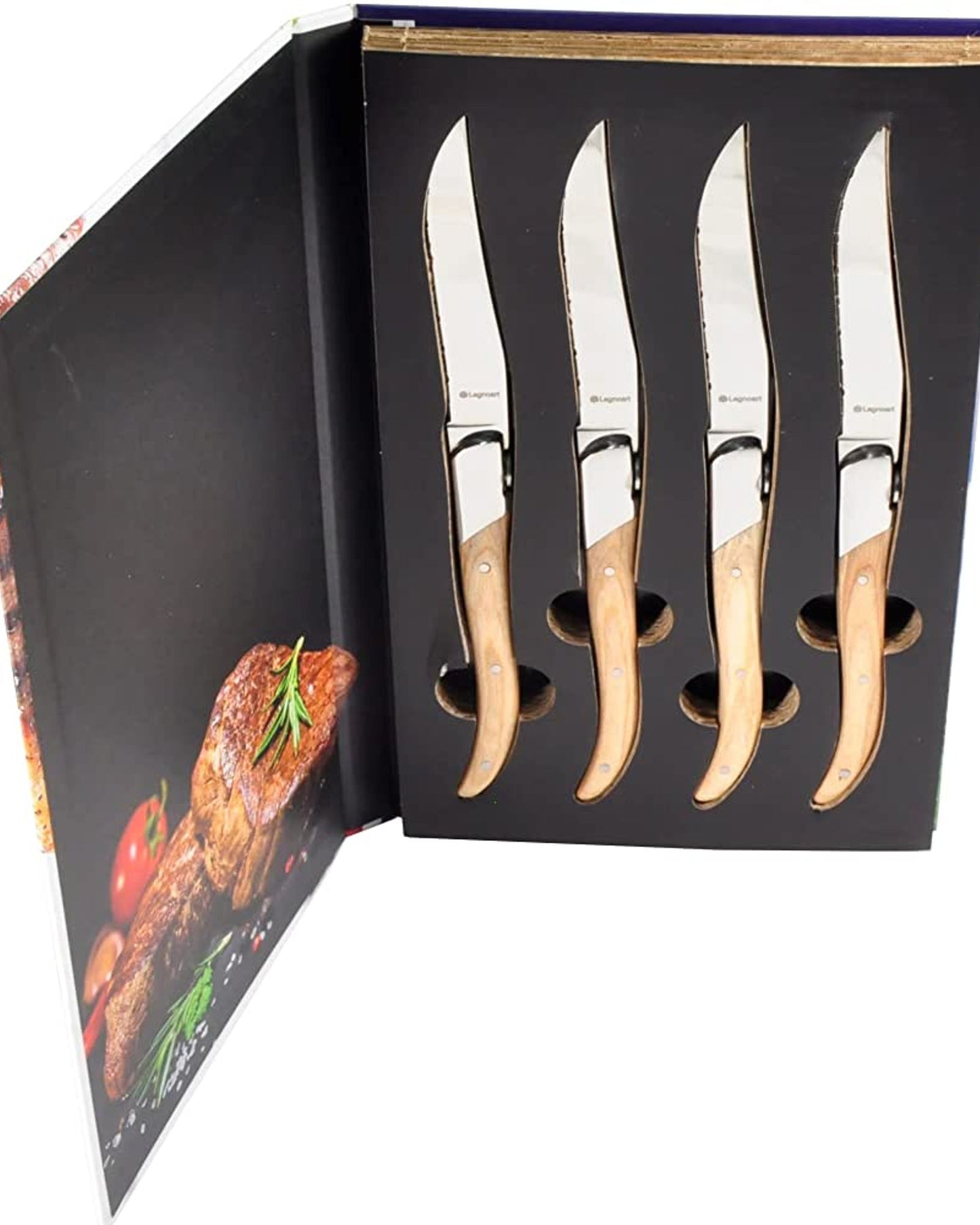 Legnoart Tomahawk Steak Knife Set With 4 Pcs Dark Handle Sk-200D