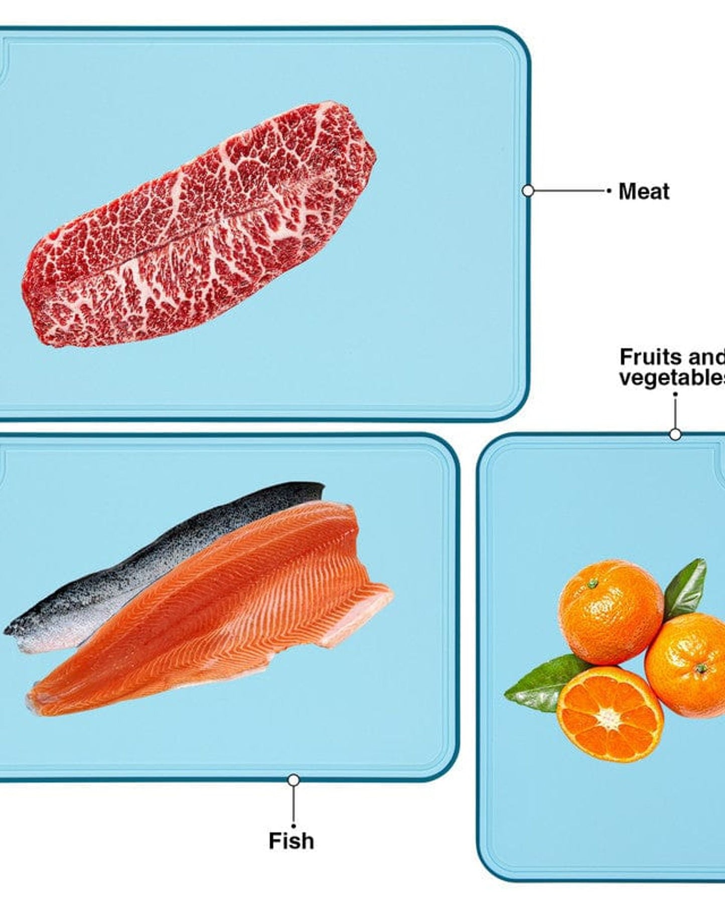 Fissman Chopping Boards /Tpr 3Pc Blue