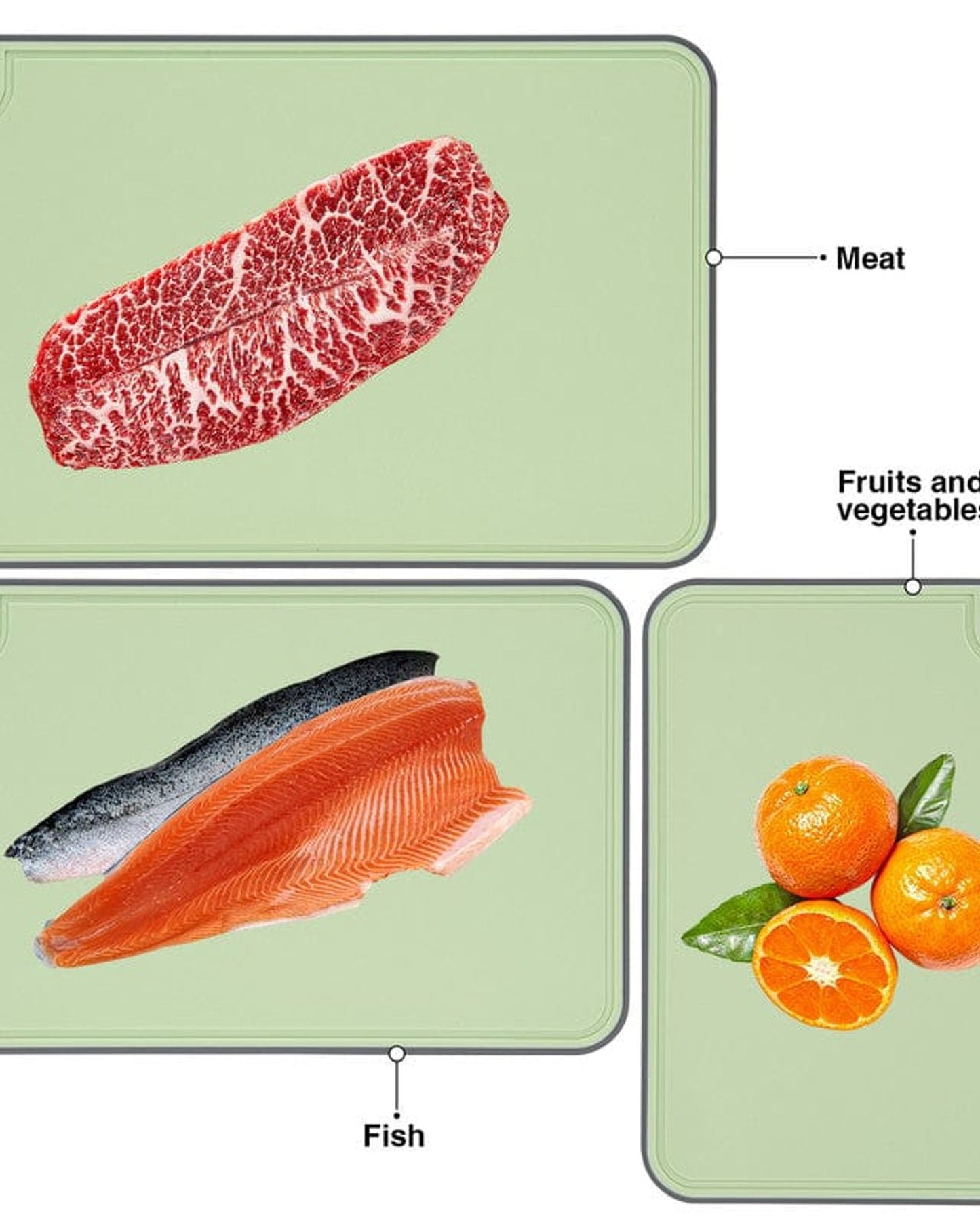 Fissman Chopping Boards /Tpr 3Pc Green