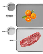 Fissman 2 Piece Index Chopping Boards 34X28 Cm With Holder Grey Plastic+ Tpr