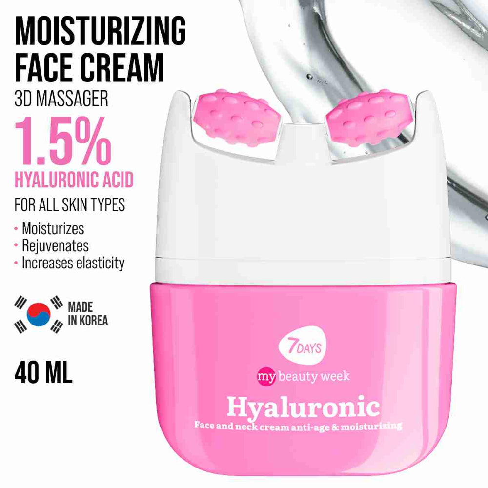 7DAYS Face Hydrating Cream with Hyaluronic Acid - Korean Skincare Face Moisturizer 40ml