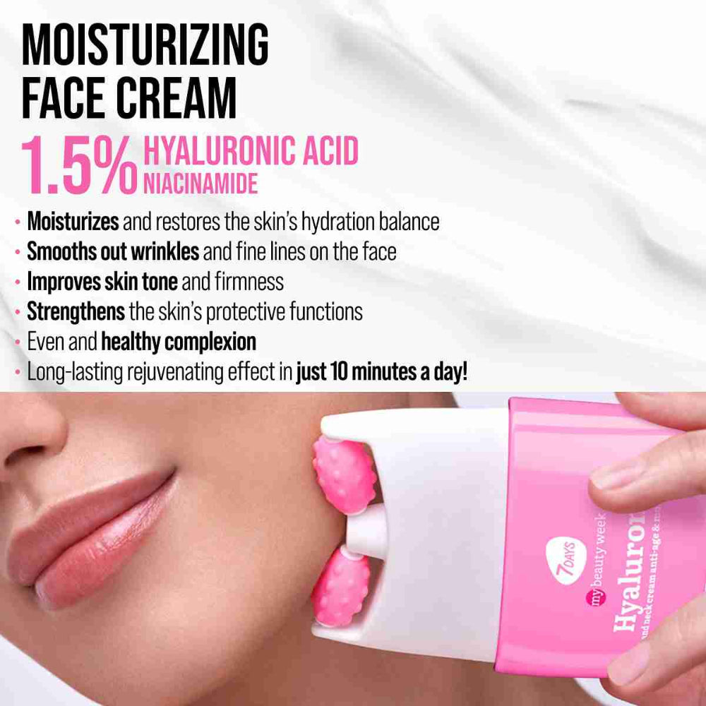 7DAYS Face Hydrating Cream with Hyaluronic Acid - Korean Skincare Face Moisturizer 40ml