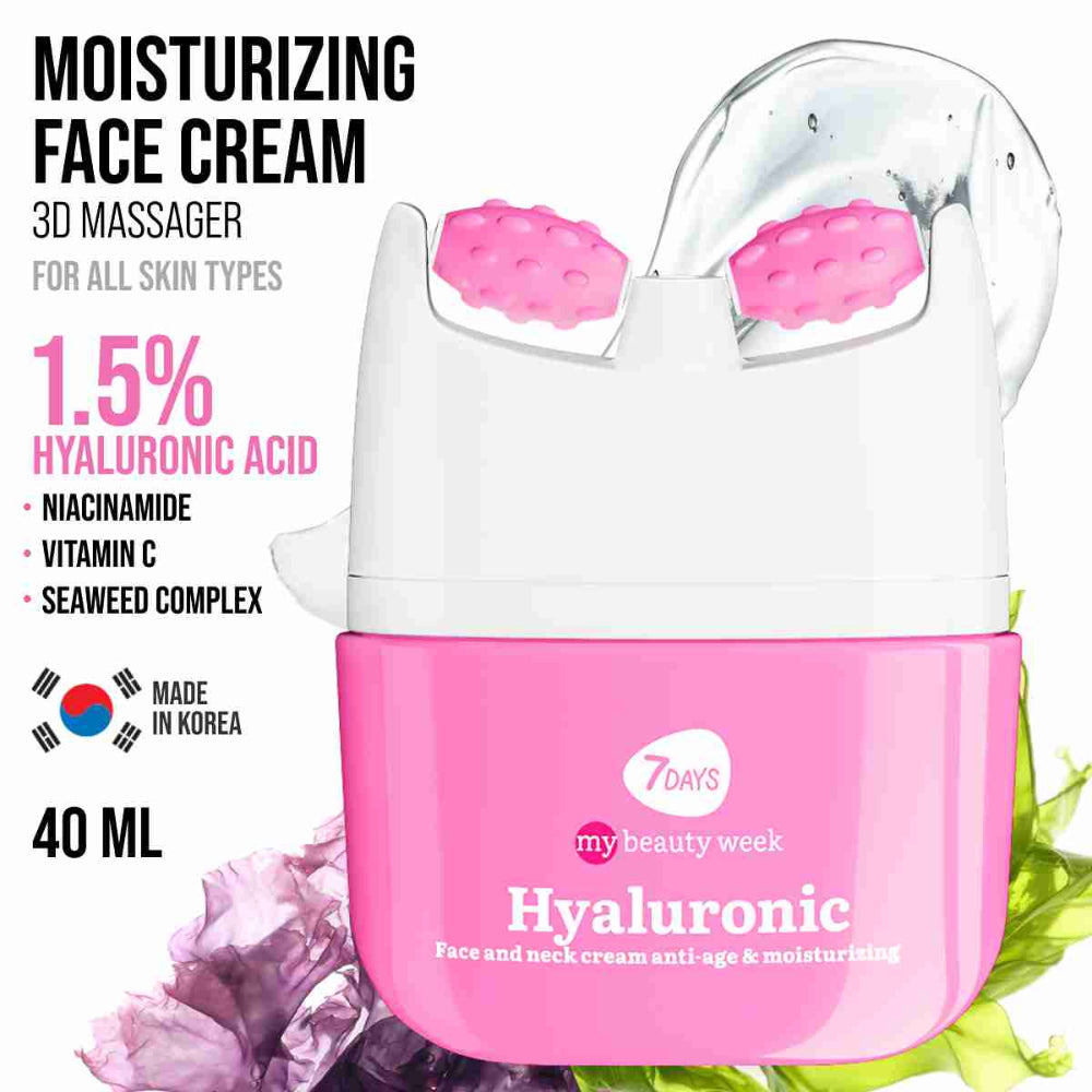 7DAYS Face Hydrating Cream with Hyaluronic Acid - Korean Skincare Face Moisturizer 40ml
