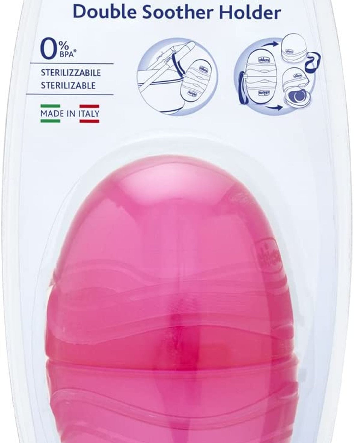 SOOTHER HOLDER  FOR 2 SOOTHERS  PINK