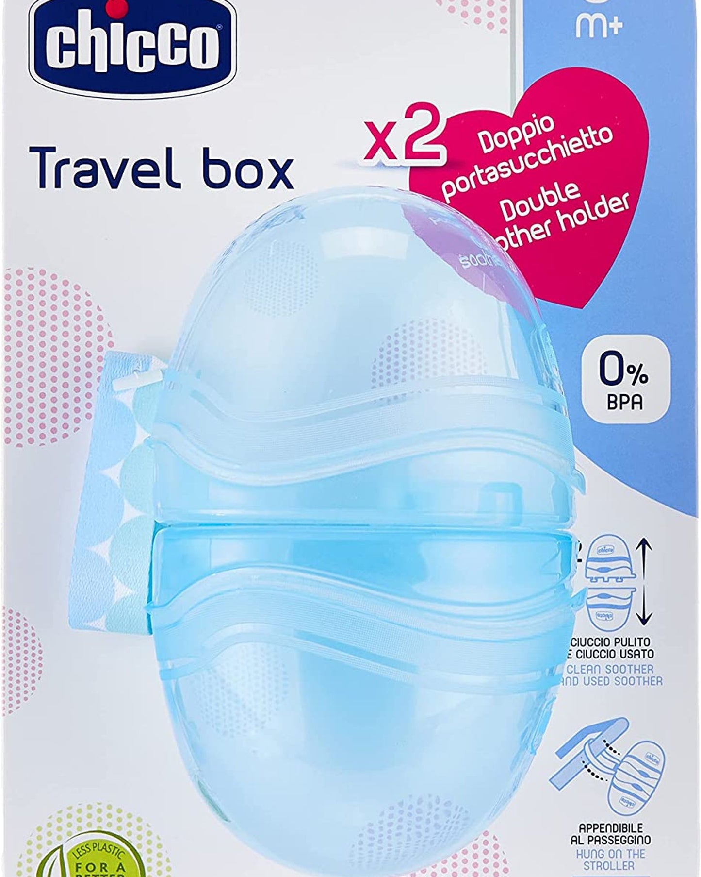 SOOTHER HOLDER FOR 2 SOOTHERS BLUE