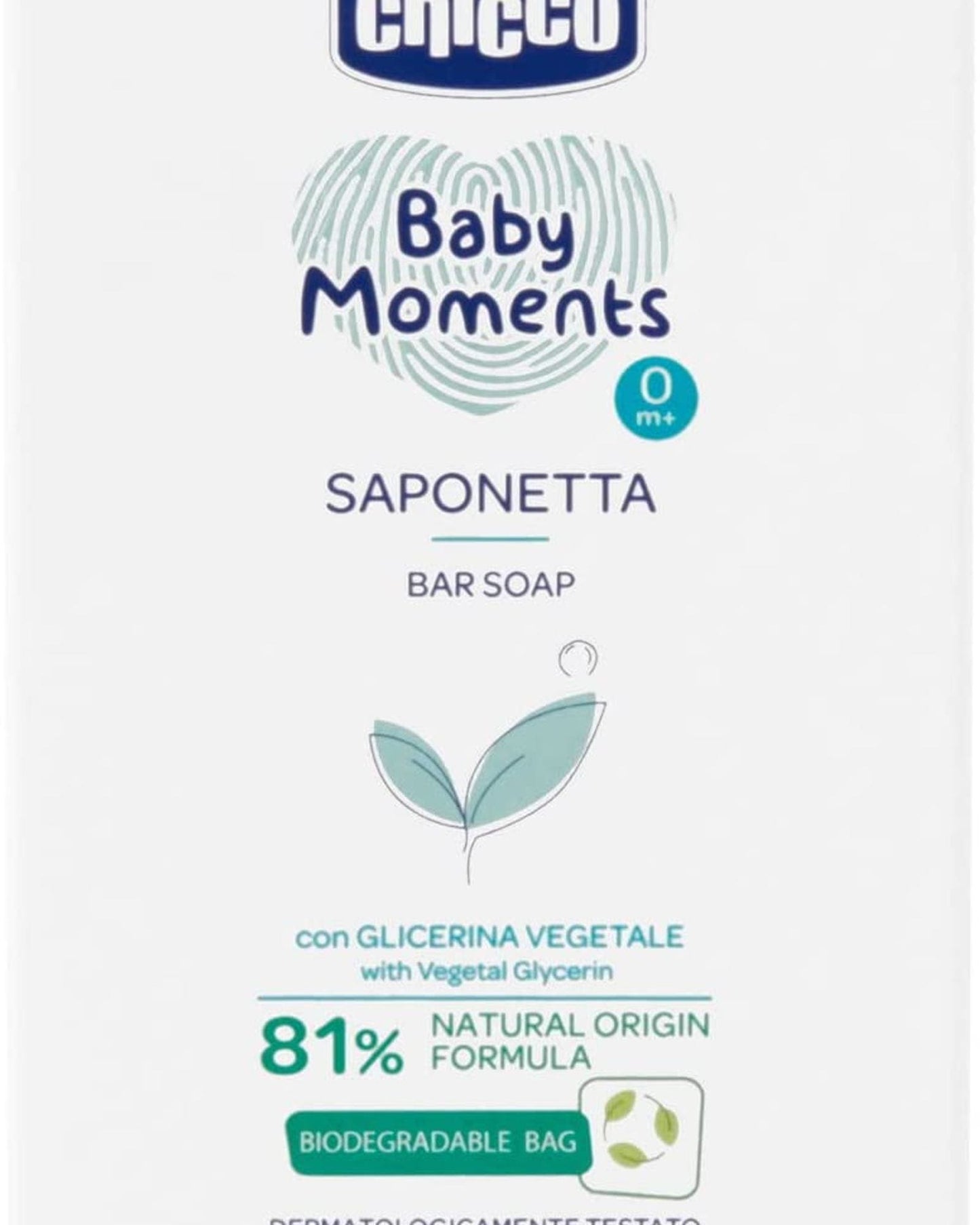 Chicco Baby Moments Bar Soap For Baby Skin 0M+ 100Gr, Multi Color