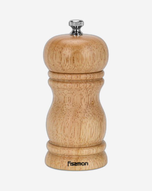 Fissman Manual Salt and Pepper Grinder 11cm, Light Brown Ceramic Mill, Adjustable Spice Grinder for Peppercorns, Salt, and Dry Spices