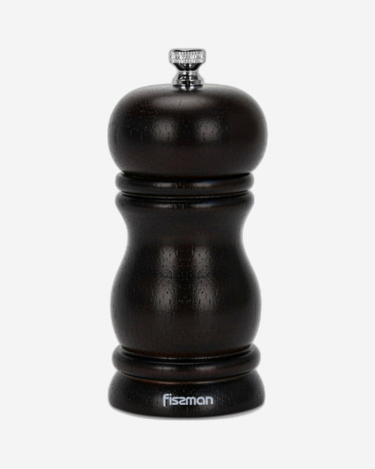 Fissman Pepper Mill Rubber Wood Body with S/S Grinder 11cm For Peppercorn And Dry Spices, Stylish With Simple Design