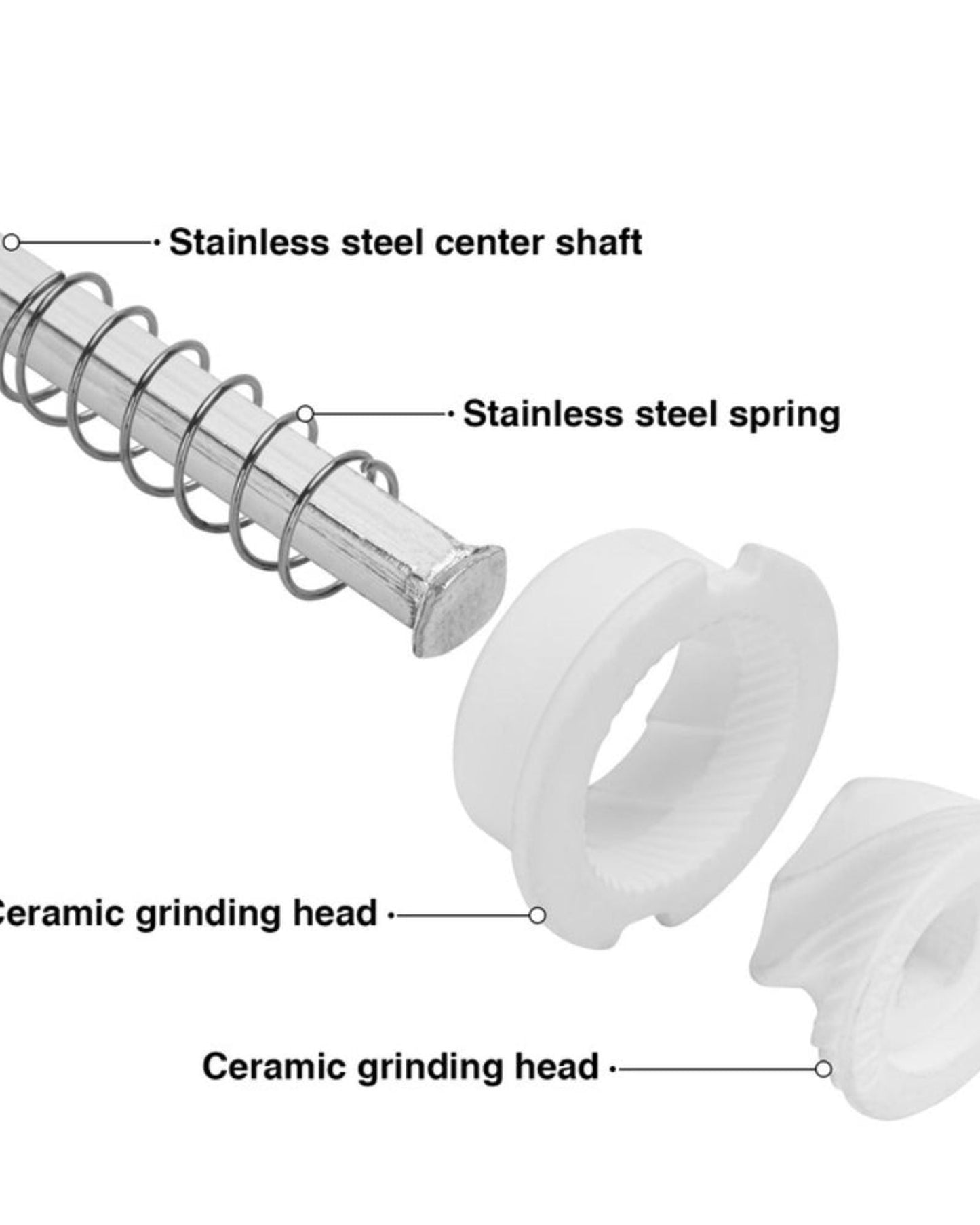 Fissman Manual Salt and Pepper Grinder 16.5cm, Light Brown Ceramic Mill, Adjustable Spice Grinder for Peppercorns, Salt, and Dry Spices