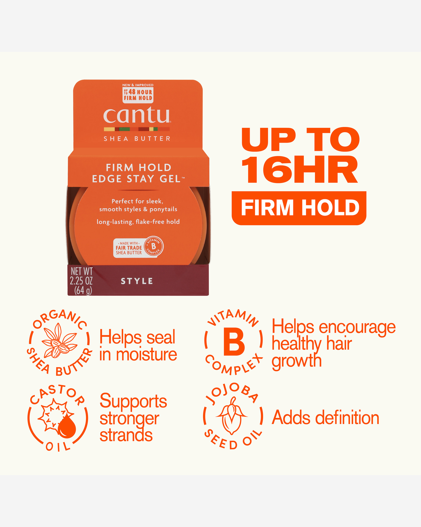 Cantu Natural Edge Stay Gel 64g