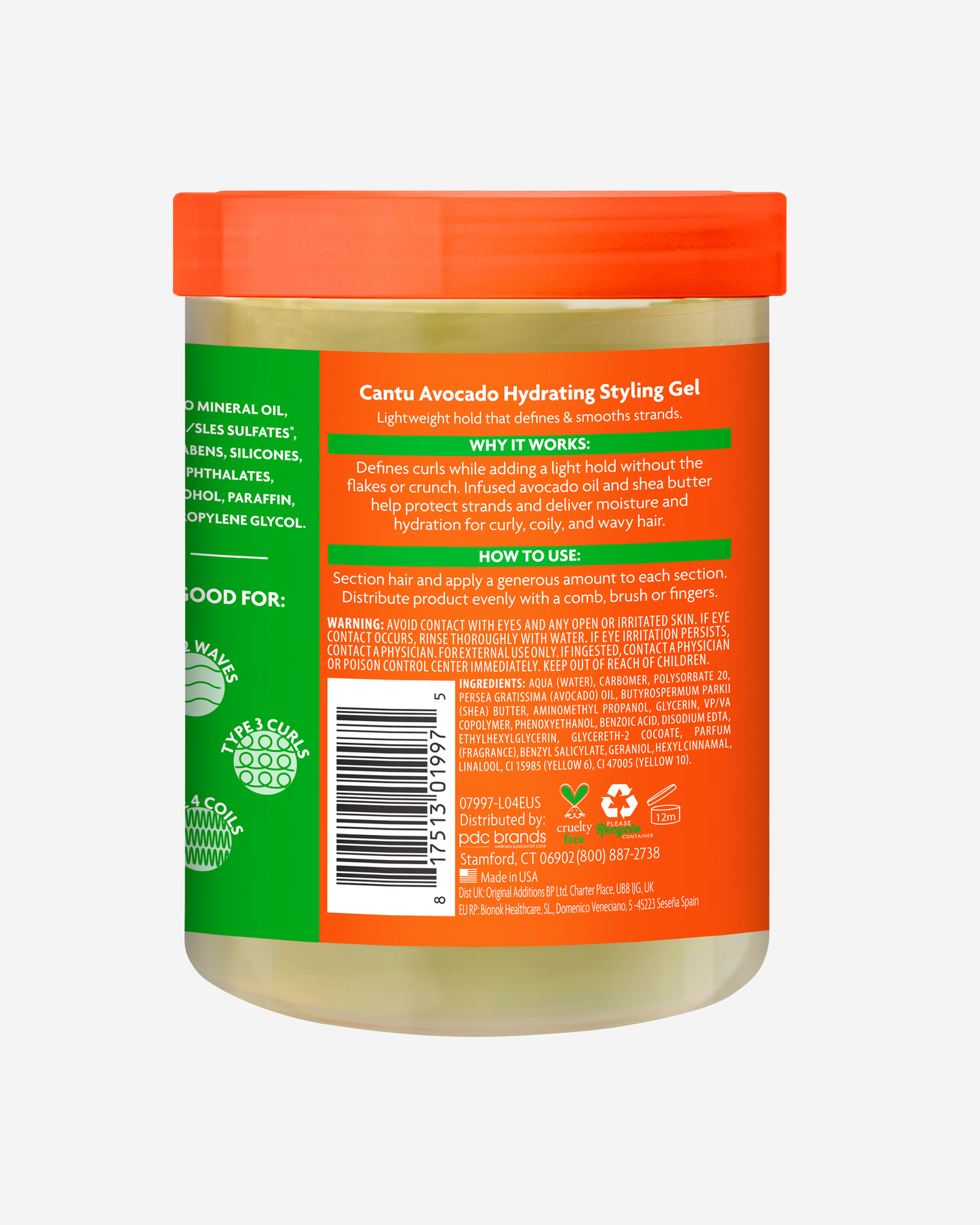 Cantu Avocado Hydrating Gel Alcohol Free 524g