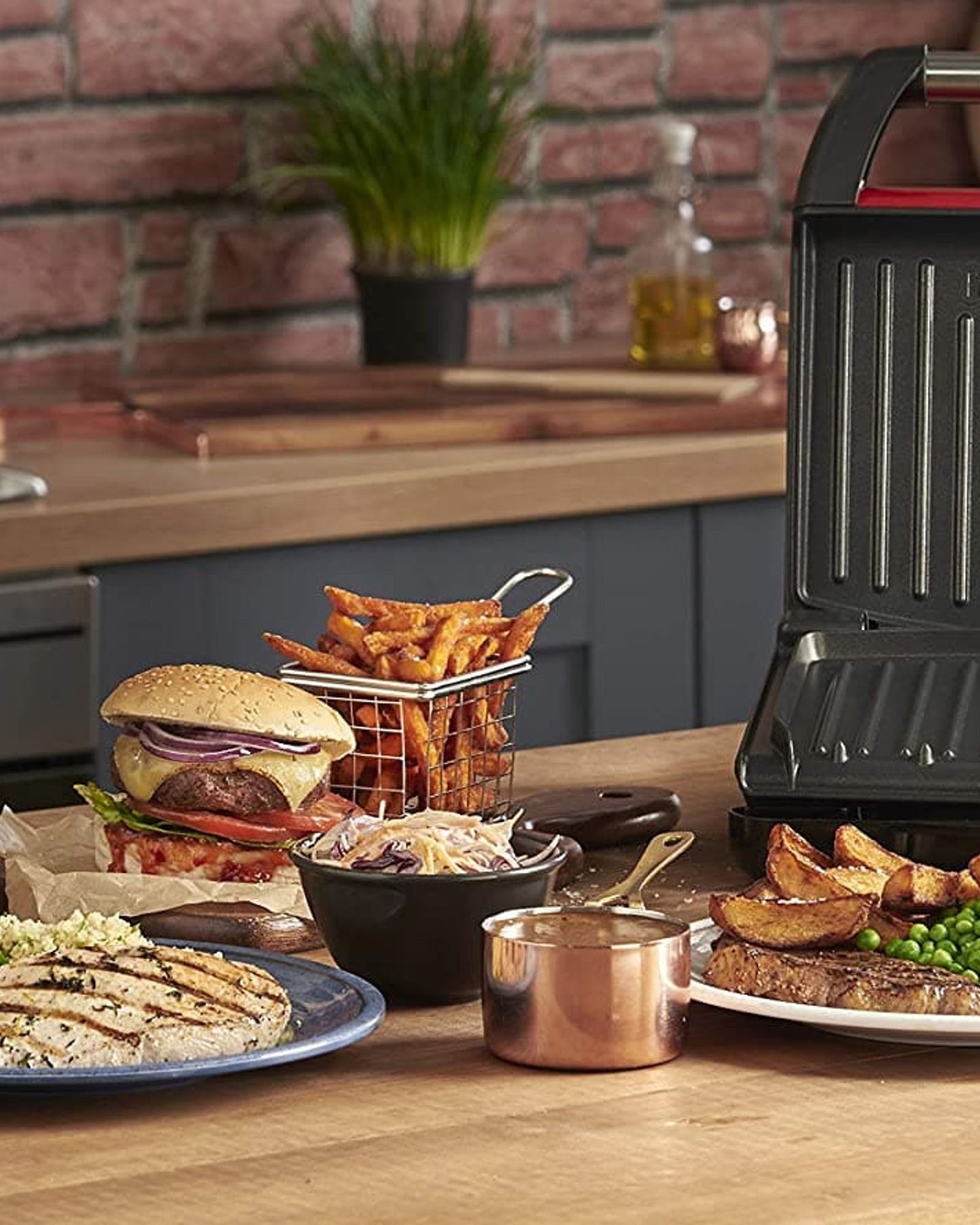 George Foreman Medium Steel Grill Family