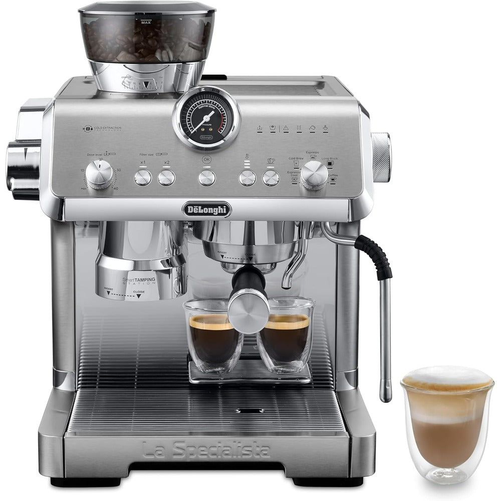 De'Longhi Cold Brew Coffee Machine LA SPECIALISTA OPERA Semi-Automatic Barista Espresso Machine with Built-in Grinder & Smart Tamping, Cold Extraction, 15 Bar Pressure, 15 Adjustable Settings EC9555.M (UAE Certified)