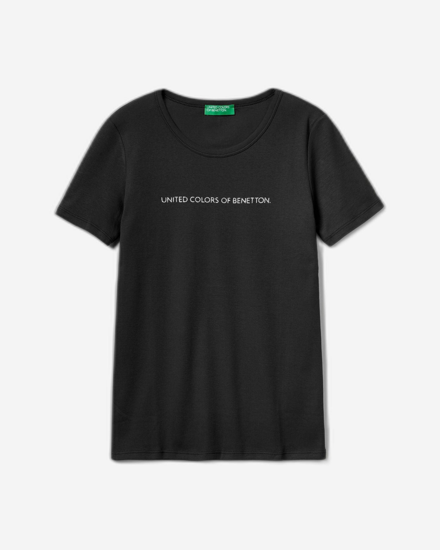 T-shirt in 100% cotton with glitter print logo