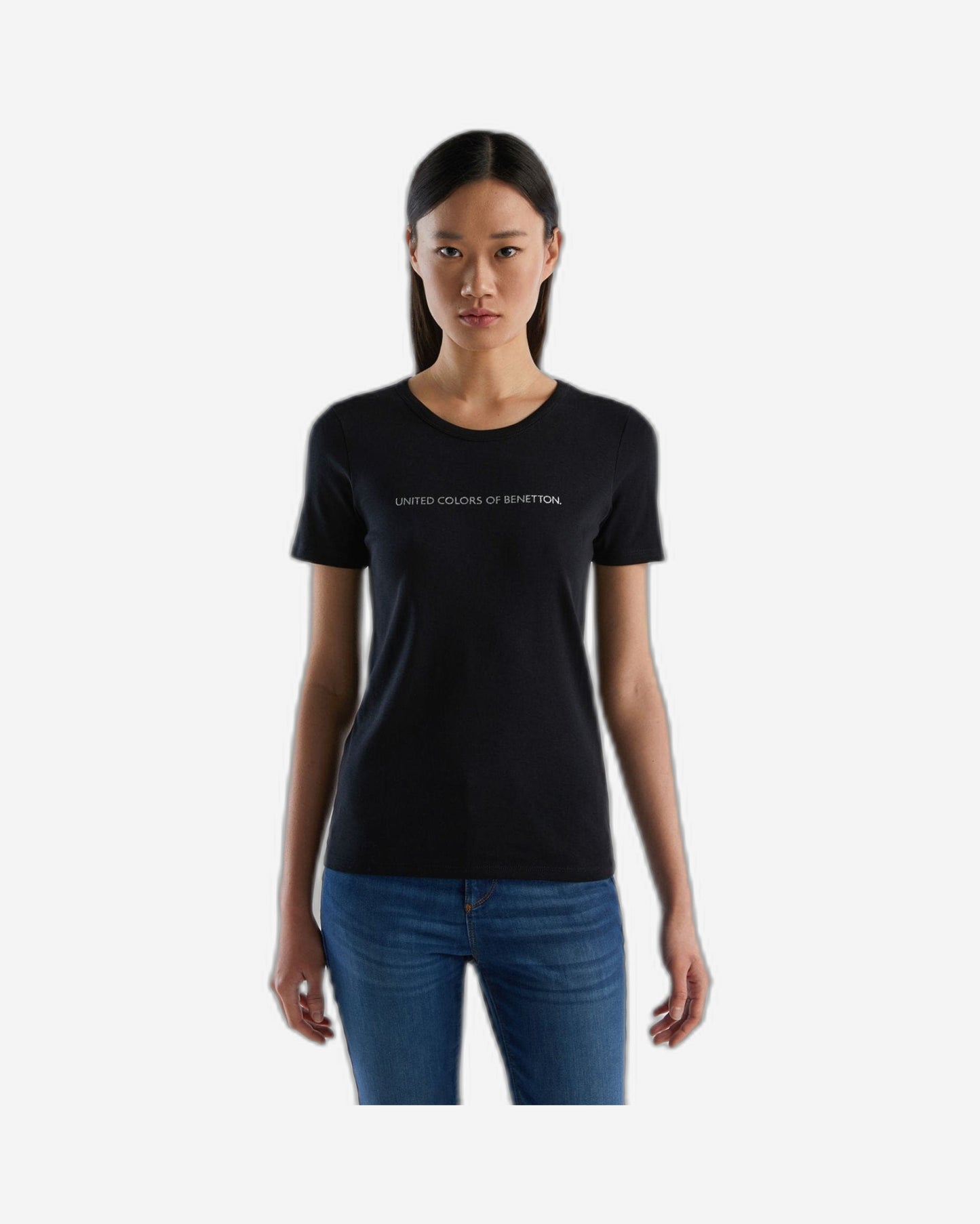 T-shirt in 100% cotton with glitter print logo