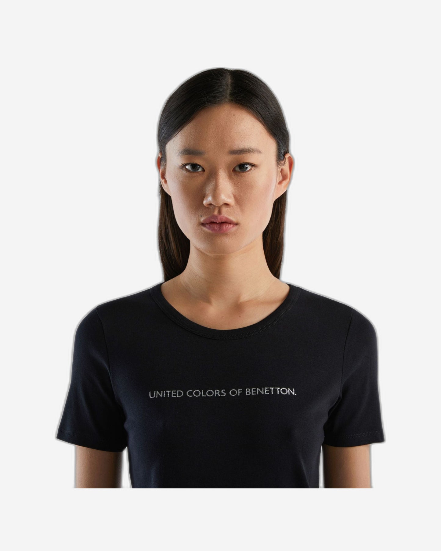 T-shirt in 100% cotton with glitter print logo