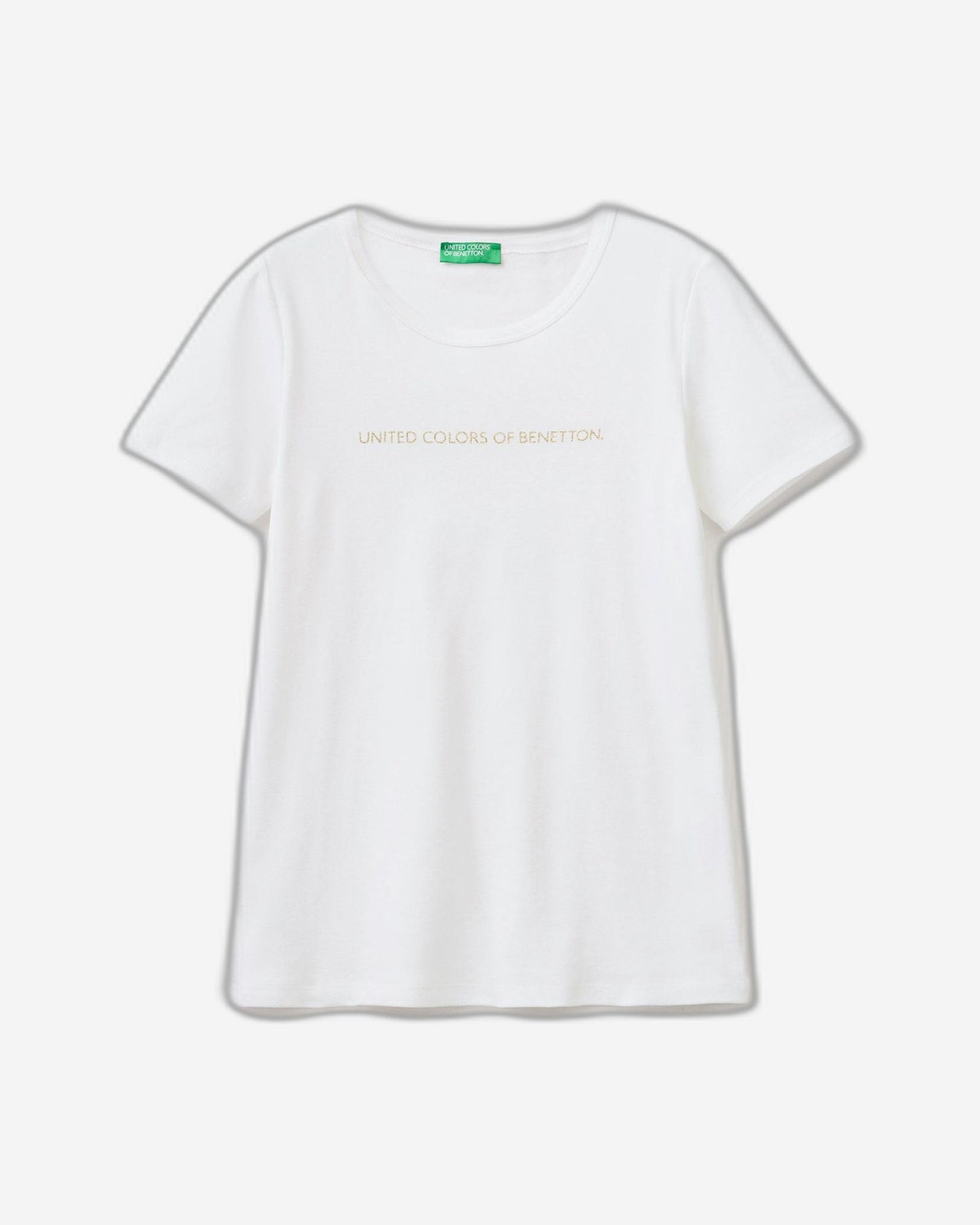 T-shirt in 100% cotton with glitter print logo