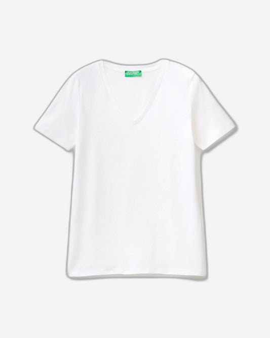 Pure cotton t-shirt with V-neck