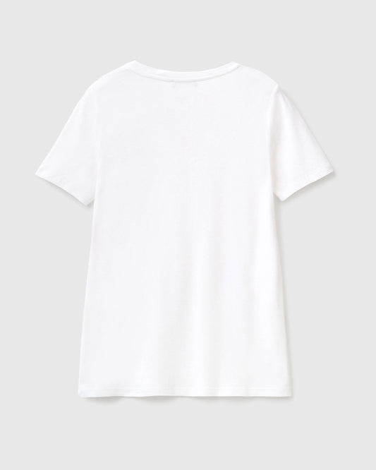 Pure cotton t-shirt with V-neck