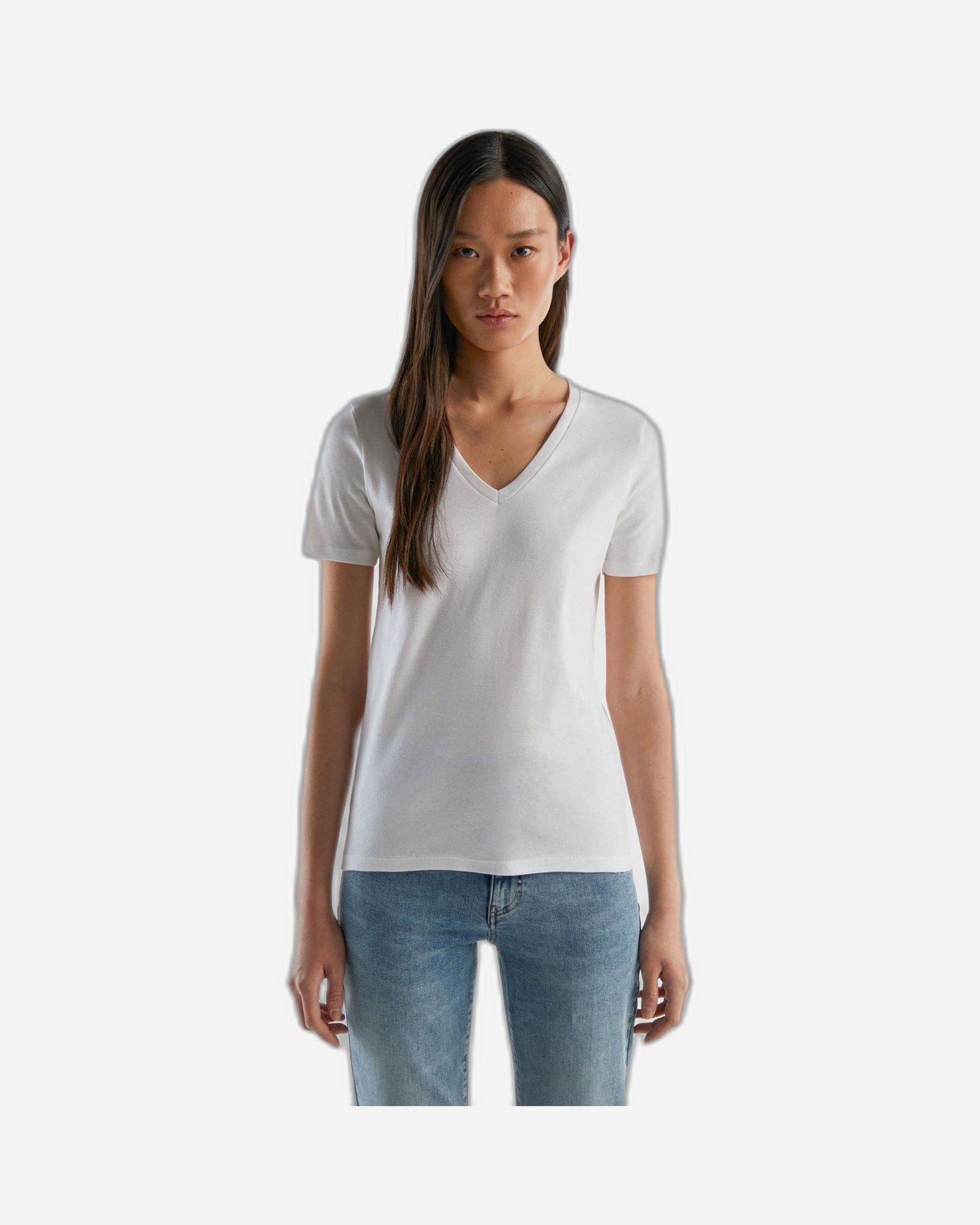 Pure cotton t-shirt with V-neck