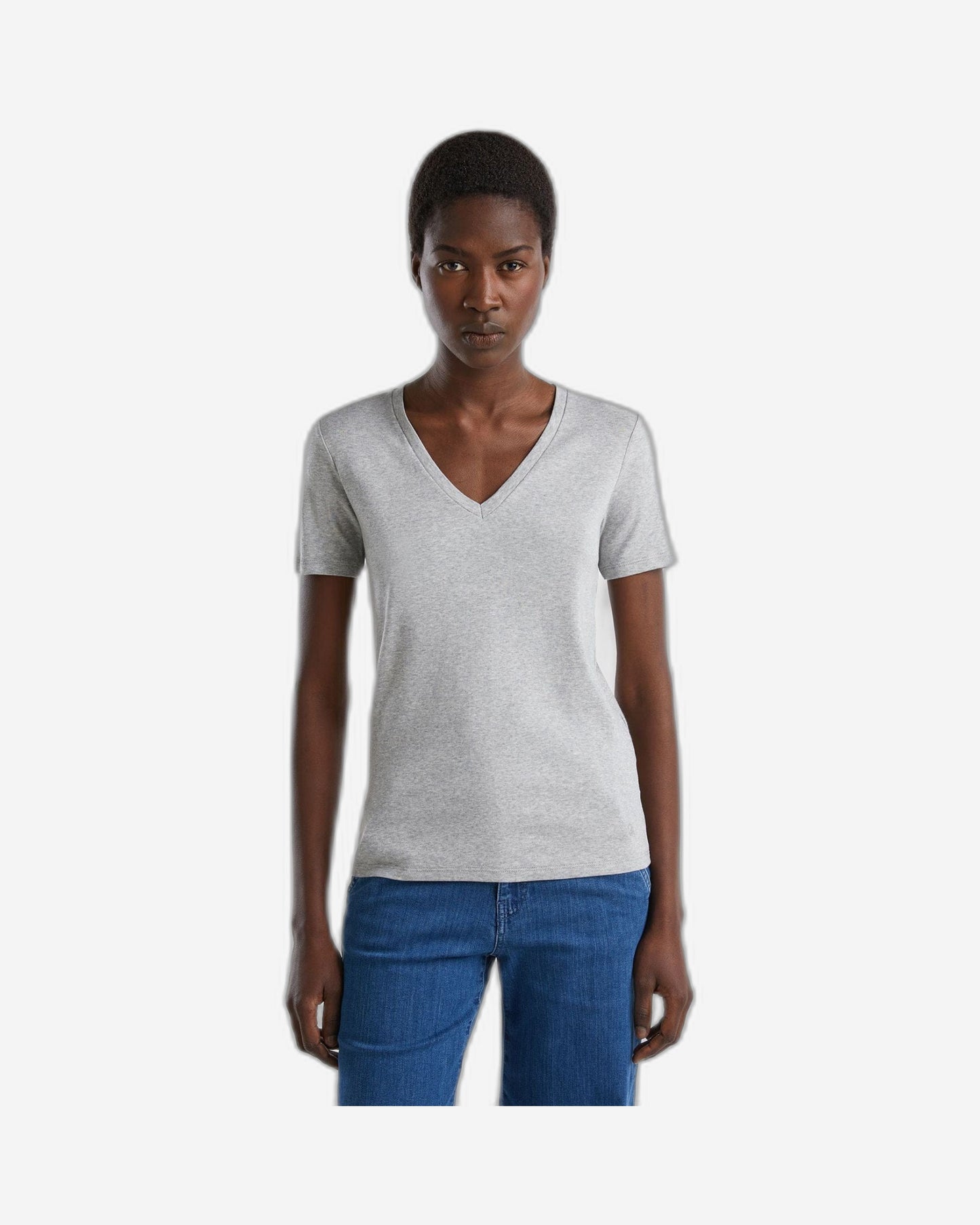 Pure cotton t-shirt with V-neck