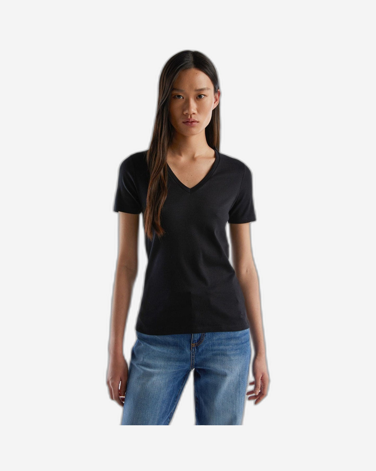 Pure cotton t-shirt with V-neck