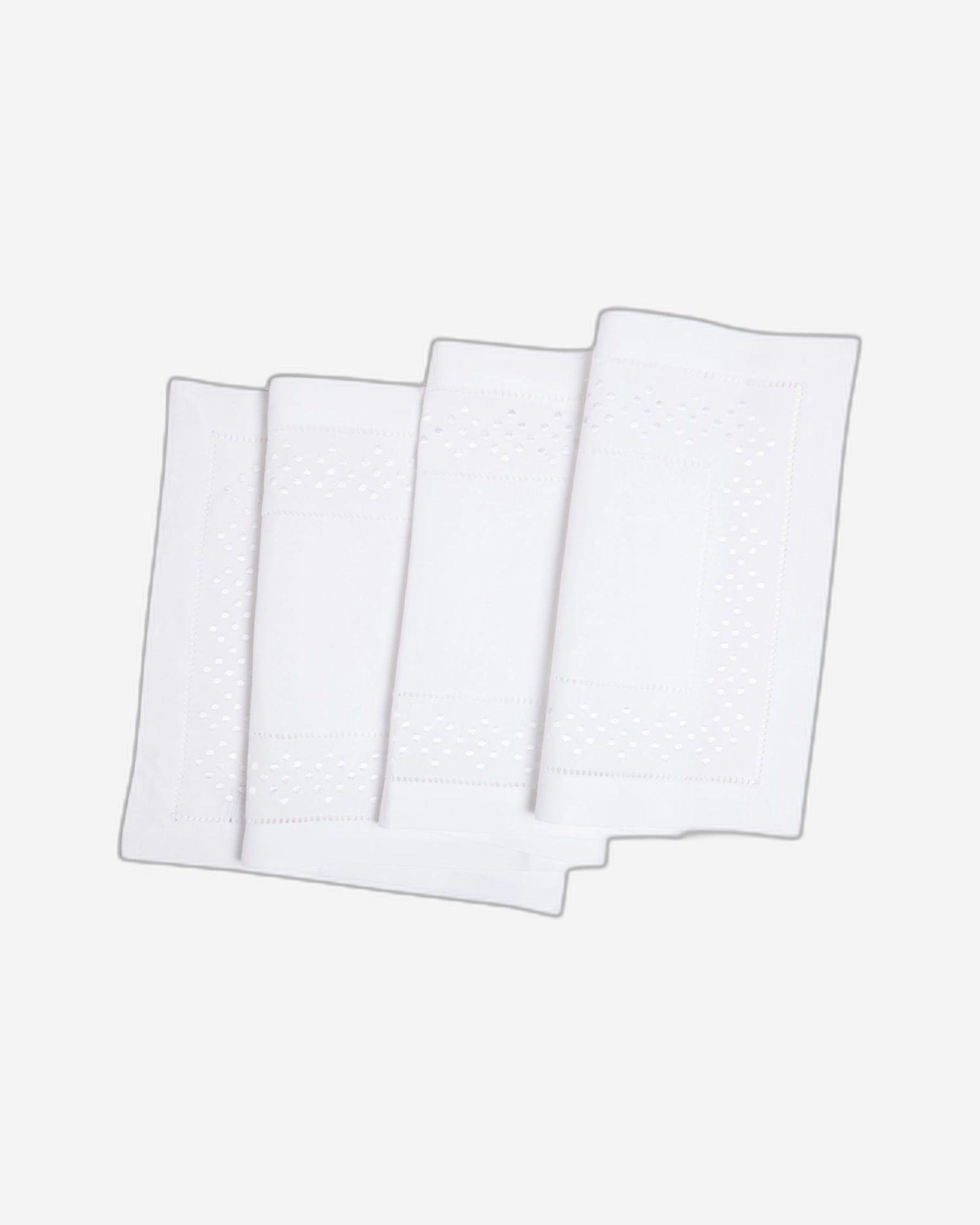 Paramount Poly Faux White Linen With Embroidery Hemstitch Table Runner ...