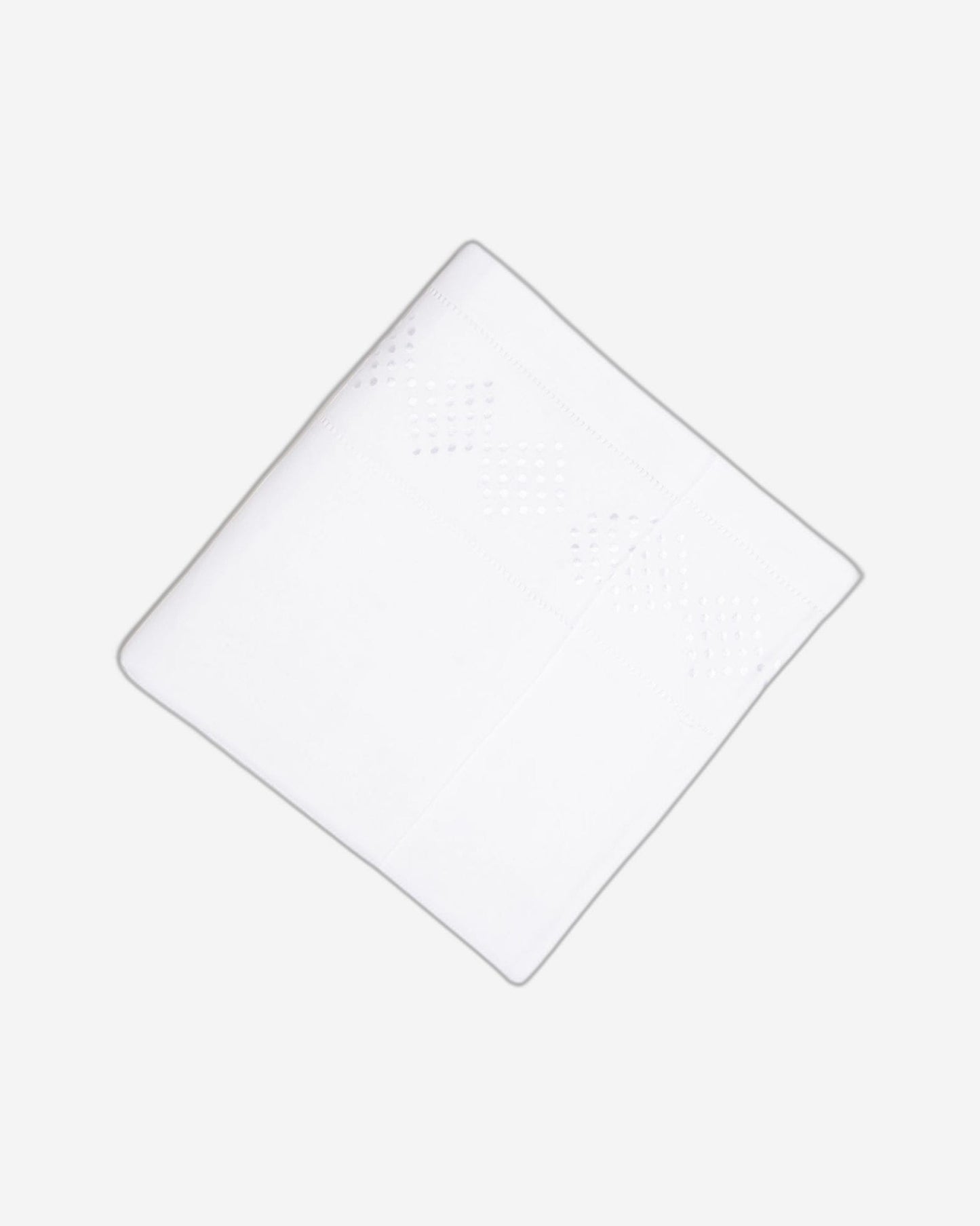 Paramount Poly Faux White Linen With Embroidery Hemstitch Tablecloth