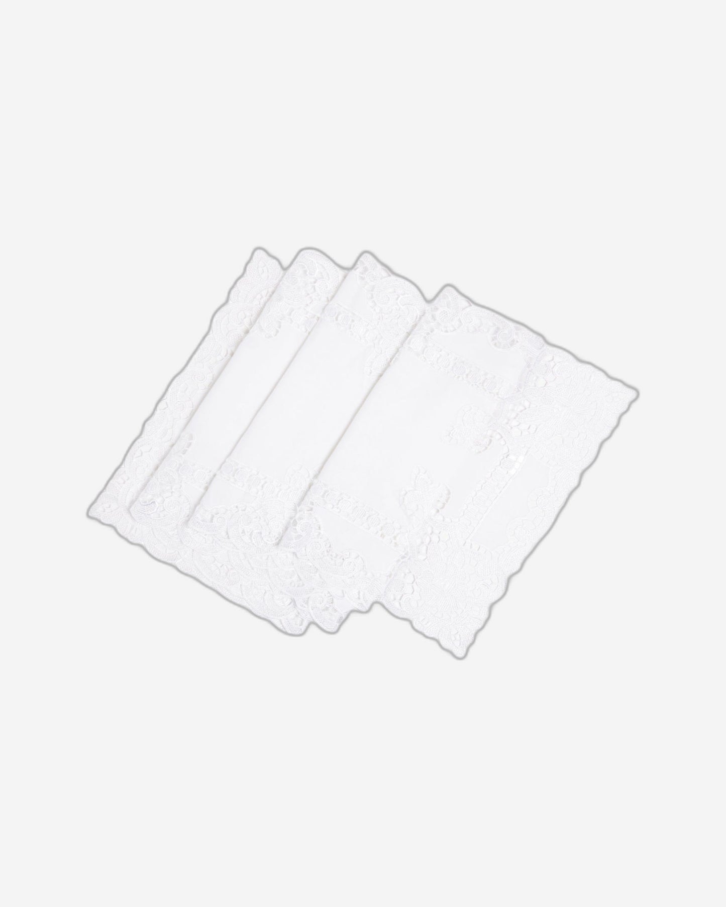 Paramount Poly Linen White Heavy Lace Table Runner