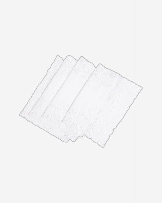 Paramount Poly Linen White Heavy Lace Table Runner