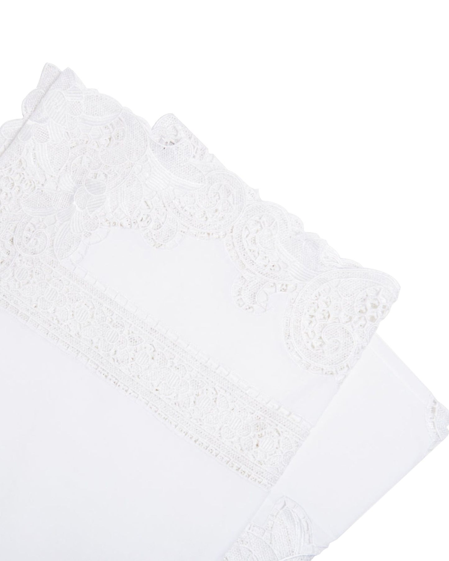 Paramount Poly Linen White Heavy Lace  Tablecloth