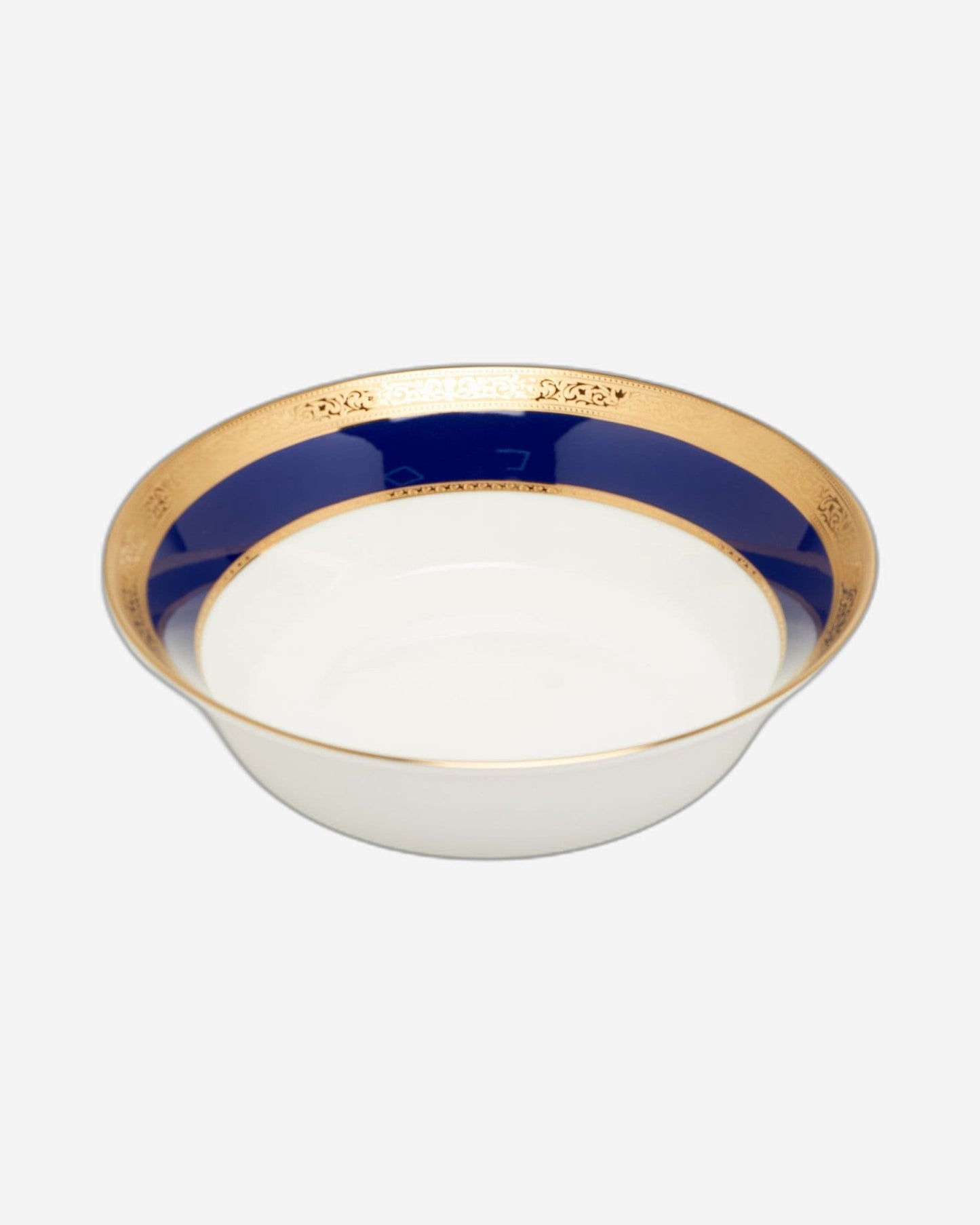 Dankotuwa Salad Bowl Large Victorian Gold Cobalt