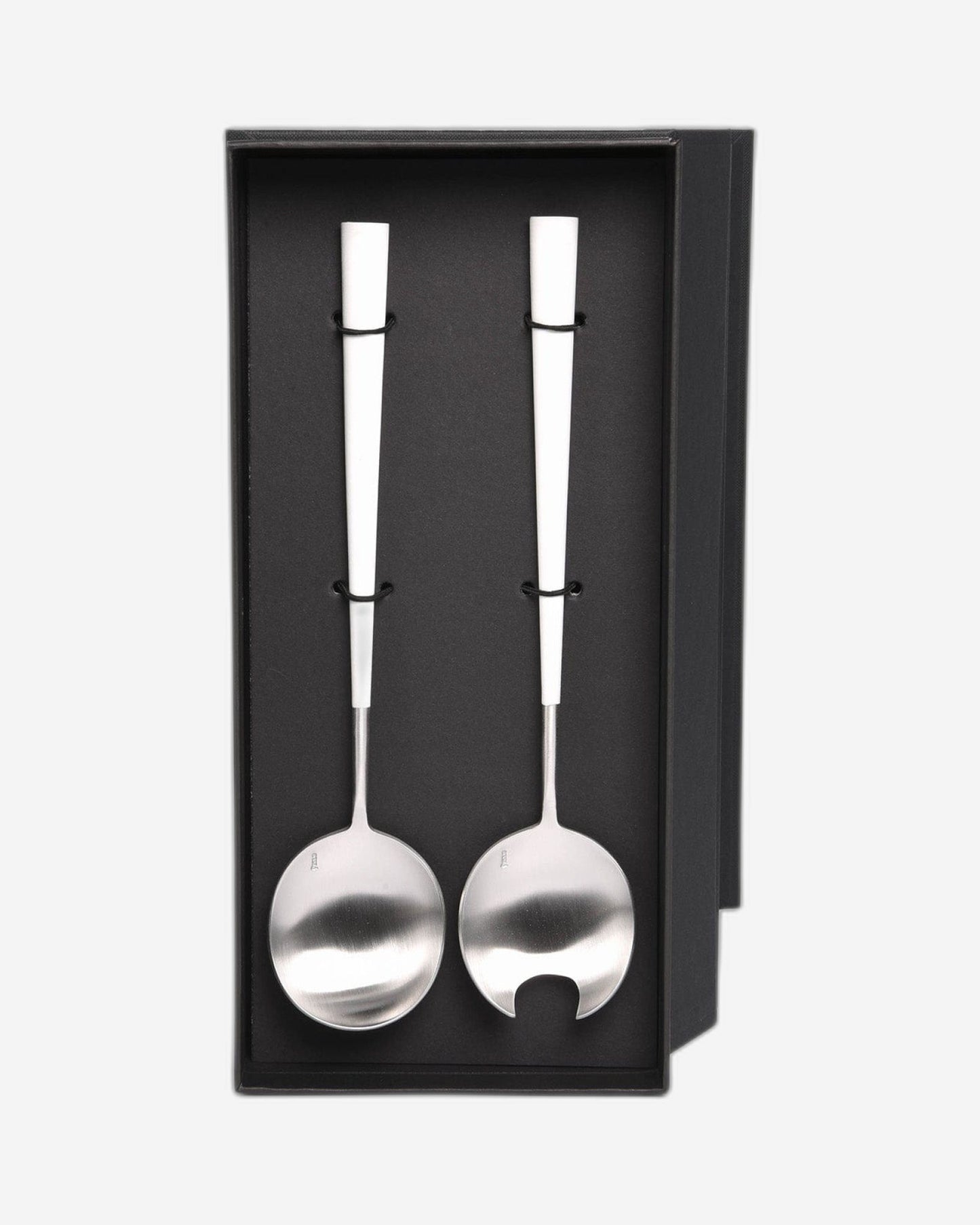 Belo Inox Neo White With Brushed Silver - Salad Serving 2Pcs - Gift Box