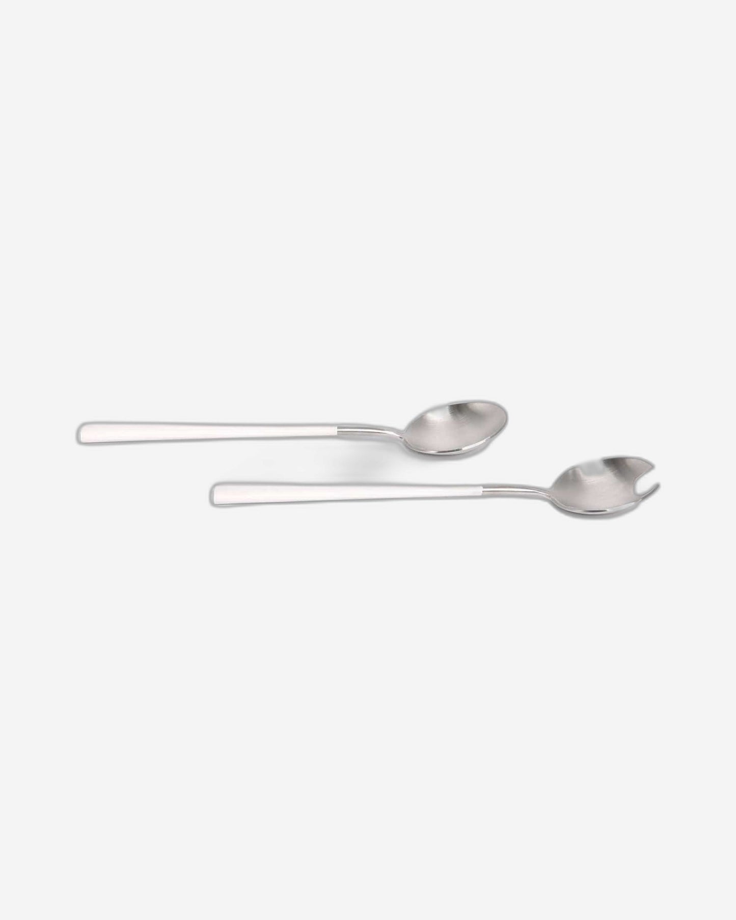 Belo Inox Neo White With Brushed Silver - Salad Serving 2Pcs - Gift Box