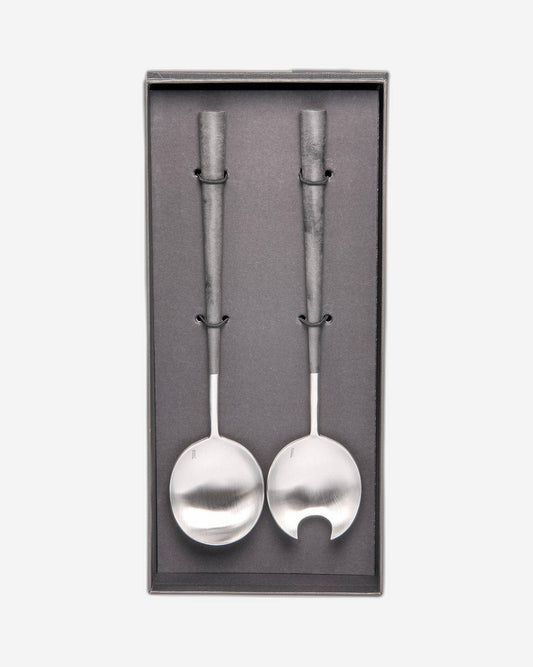 Belo Inox Neo Black With Brushed Silver - Salad Serving 2P - Gift Box