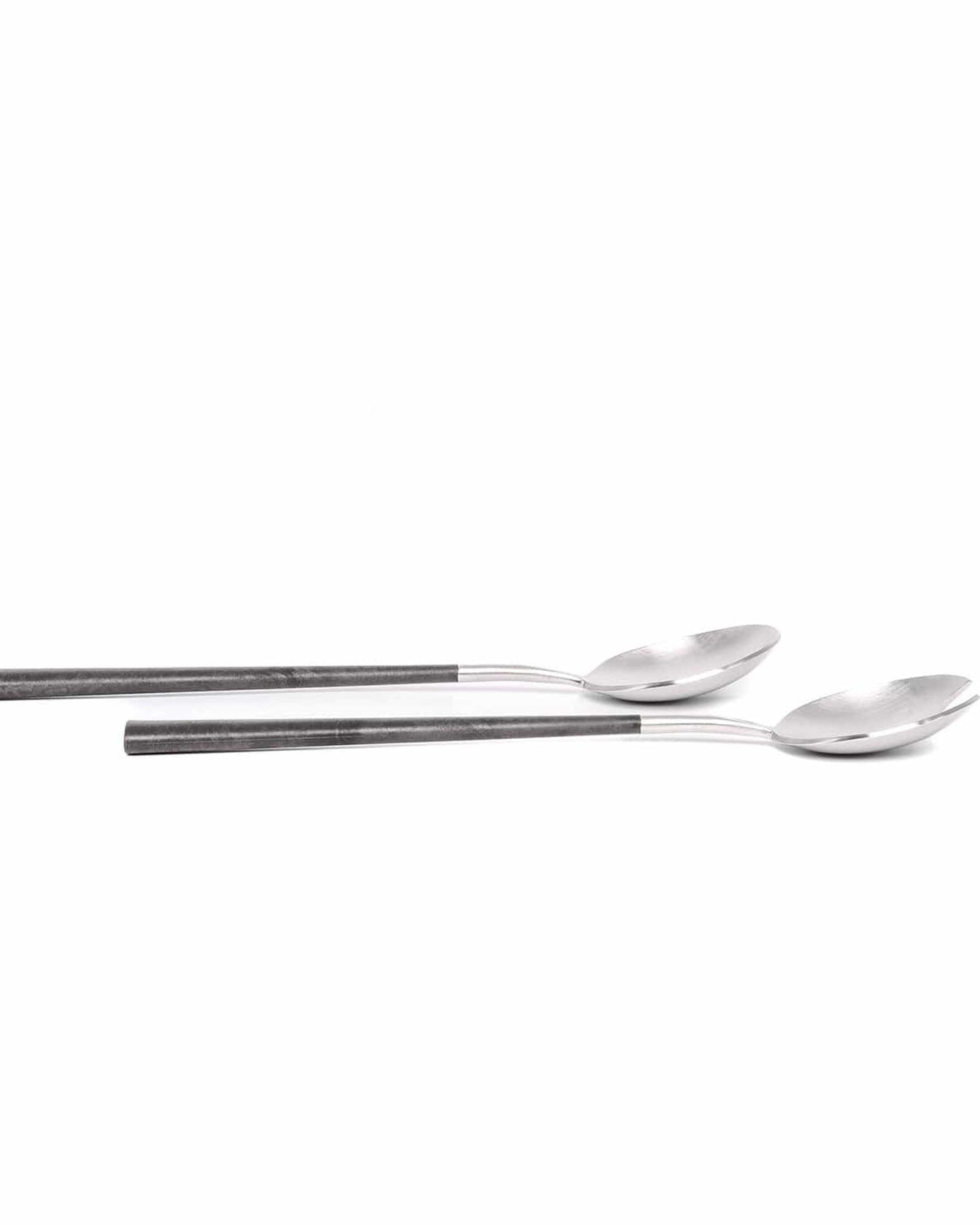 Belo Inox Neo Black With Brushed Silver - Salad Serving 2P - Gift Box