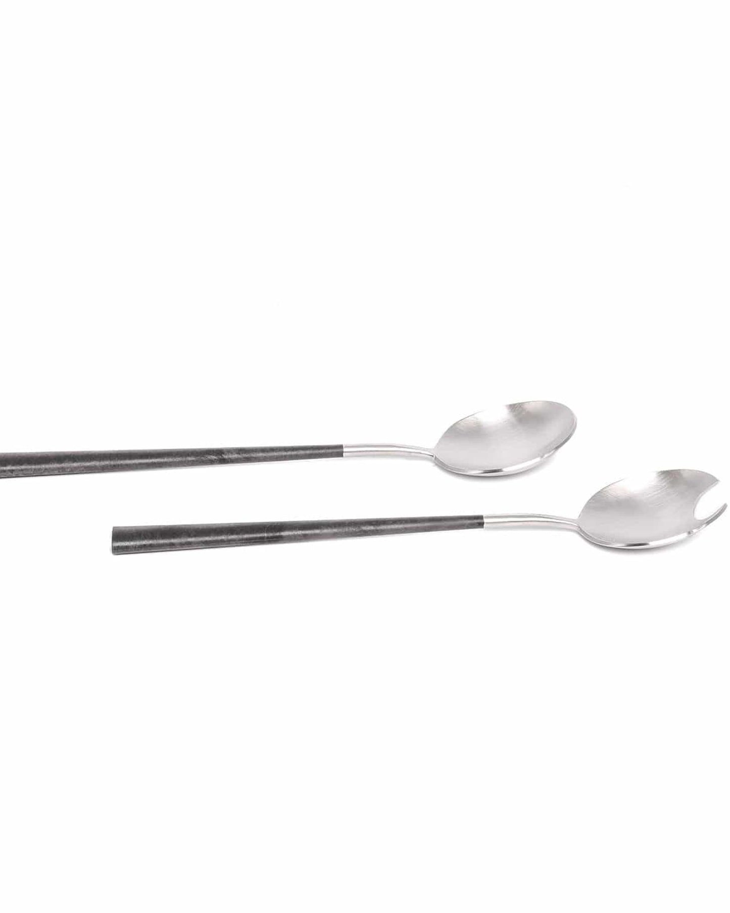 Belo Inox Neo Black With Brushed Silver - Salad Serving 2P - Gift Box