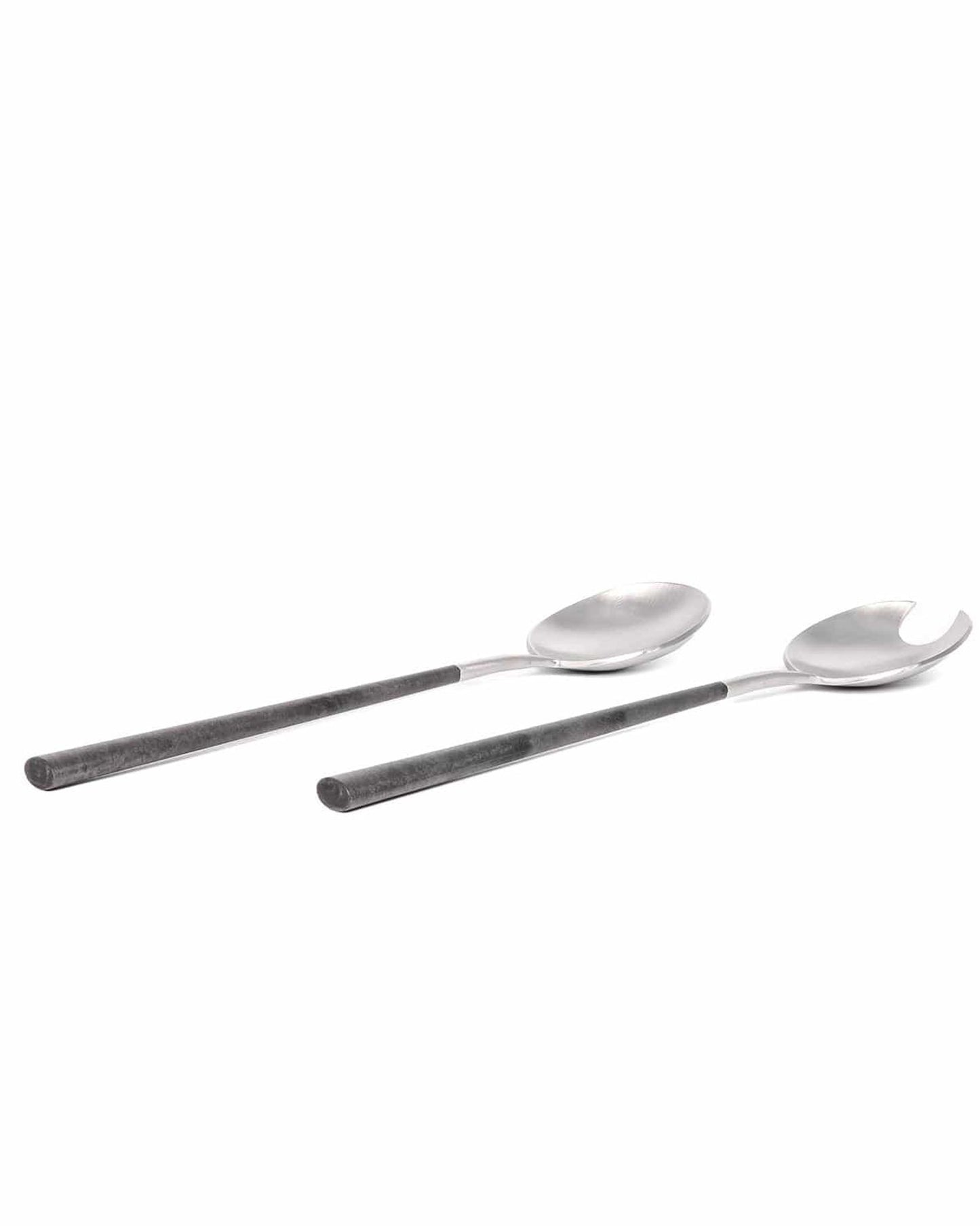 Belo Inox Neo Black With Brushed Silver - Salad Serving 2P - Gift Box