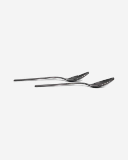 Belo Inox Obelisko Cutlery In Matt Black With Laser Engraved- Salad Serving 2P - Gift Box
