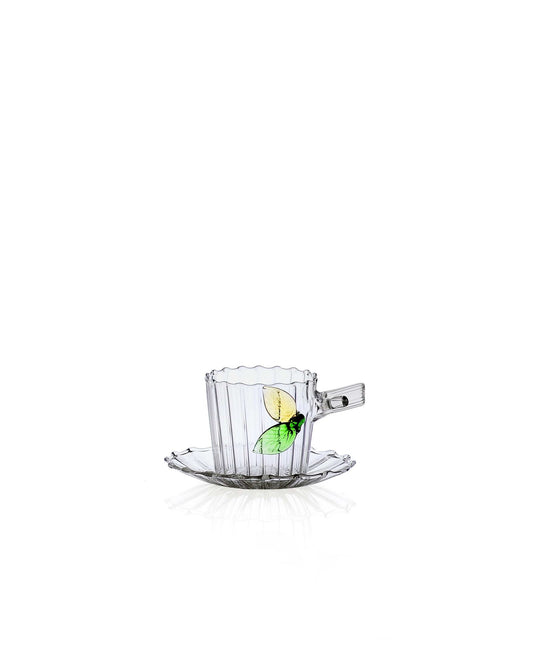 Ichendorf Milano Greenwood Coffee Cup With Saucer - Leaves
