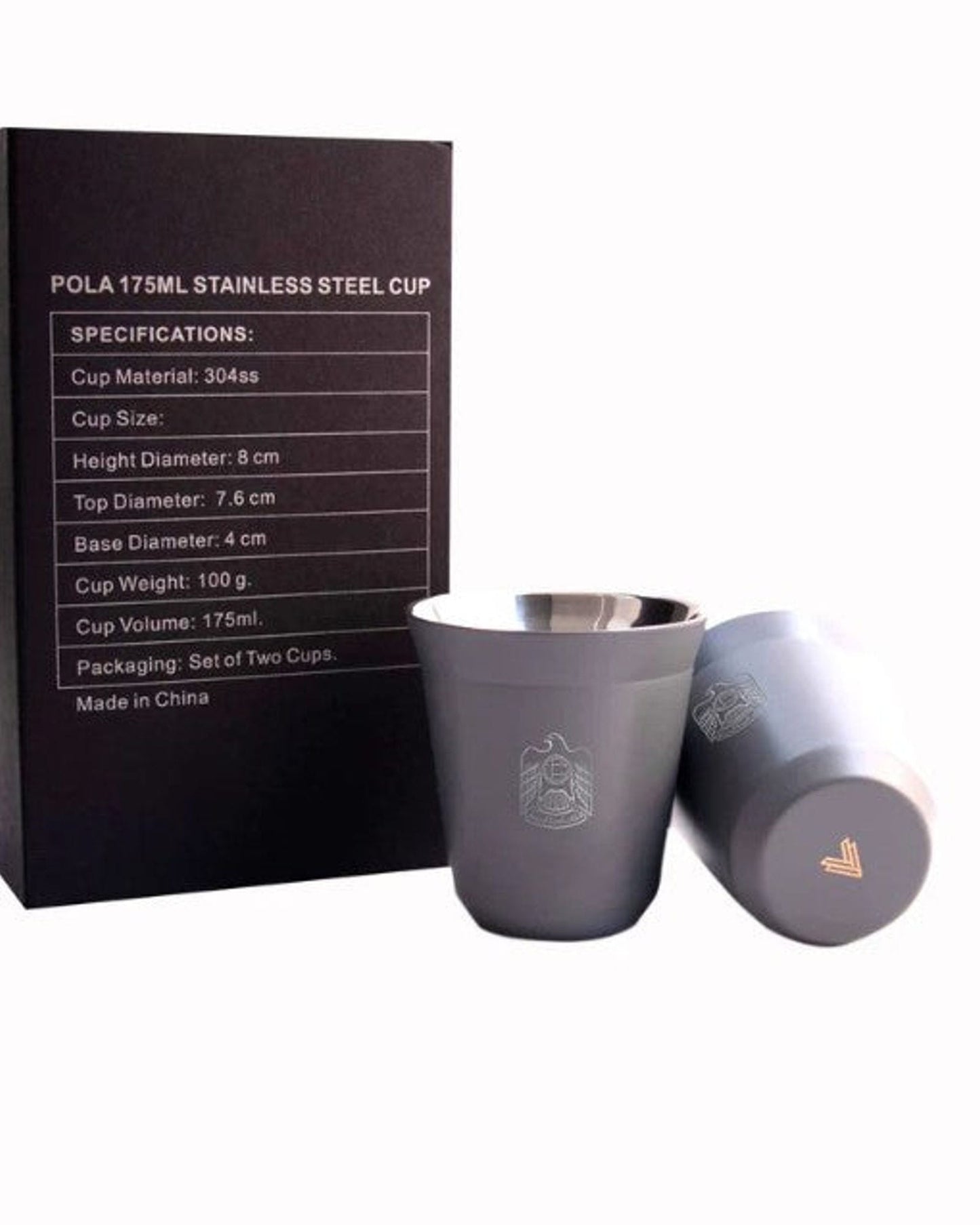 Rovatti Pola Uae Stainless Steel Cup Set Of 2 - 175 Ml
