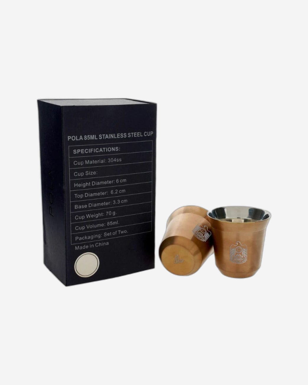 Rovatti Pola Uae Stainless Steel Cup Set Of 2 - 85 Ml