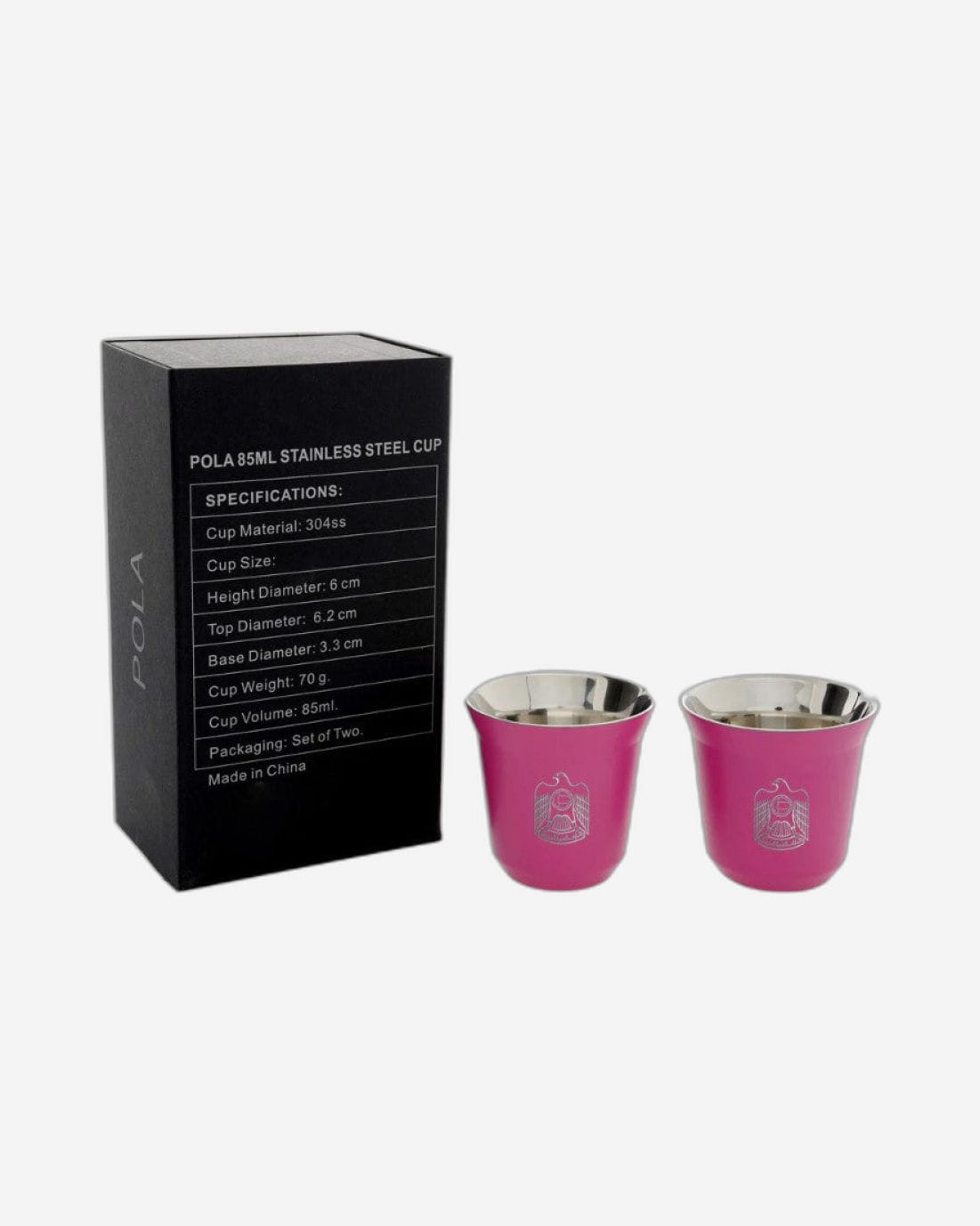 Rovatti Pola Uae Stainless Steel Cup Set Of 2 - 85 Ml