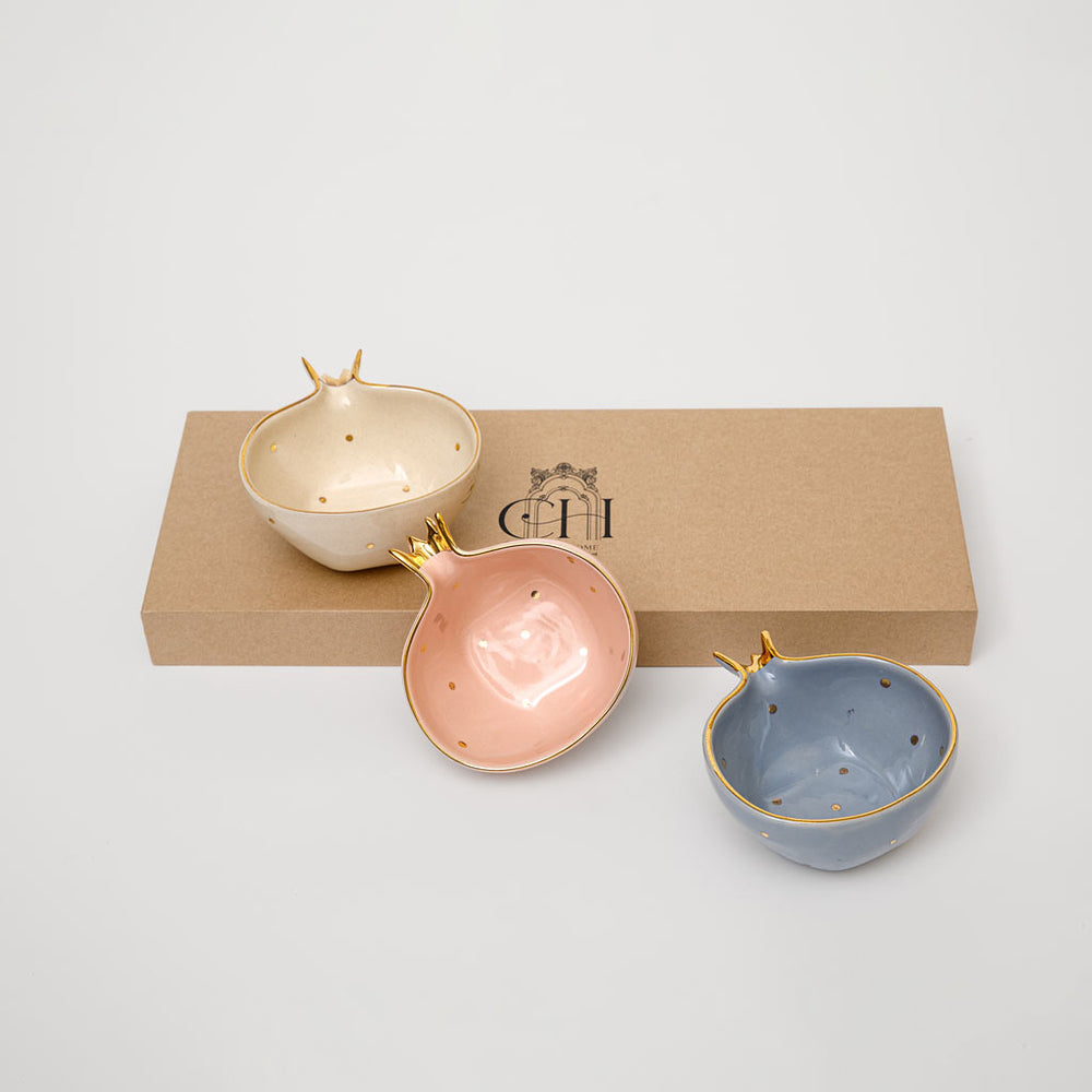 Curate Home-  Pomegranate - Set of 3 - Pink, Grey and Cream