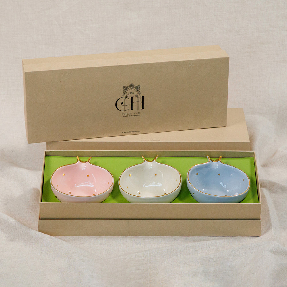 Curate Home-  Pomegranate - Set of 3 - Pink, Grey and Cream
