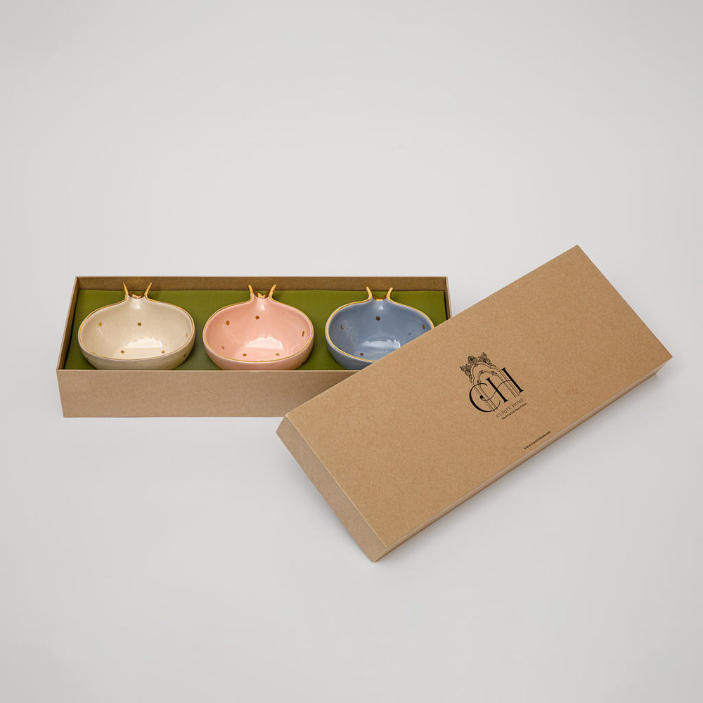 Curate Home-  Pomegranate - Set of 3 - Pink, Grey and Cream