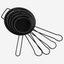 Fissman Fine Mesh Strainer Set Black 10cm, 12cm, 14cm, 16cm, 18cm 5 Piece