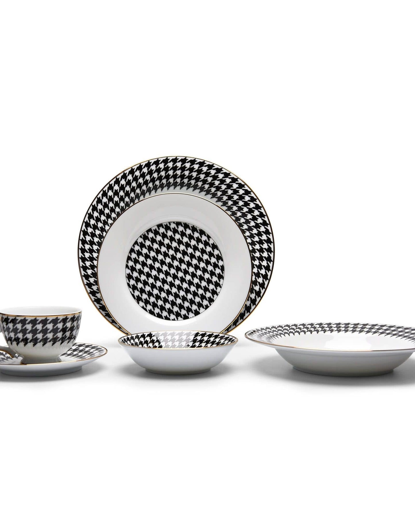 Dankotuwa Dinner Set 24Pc Gusto Black/White