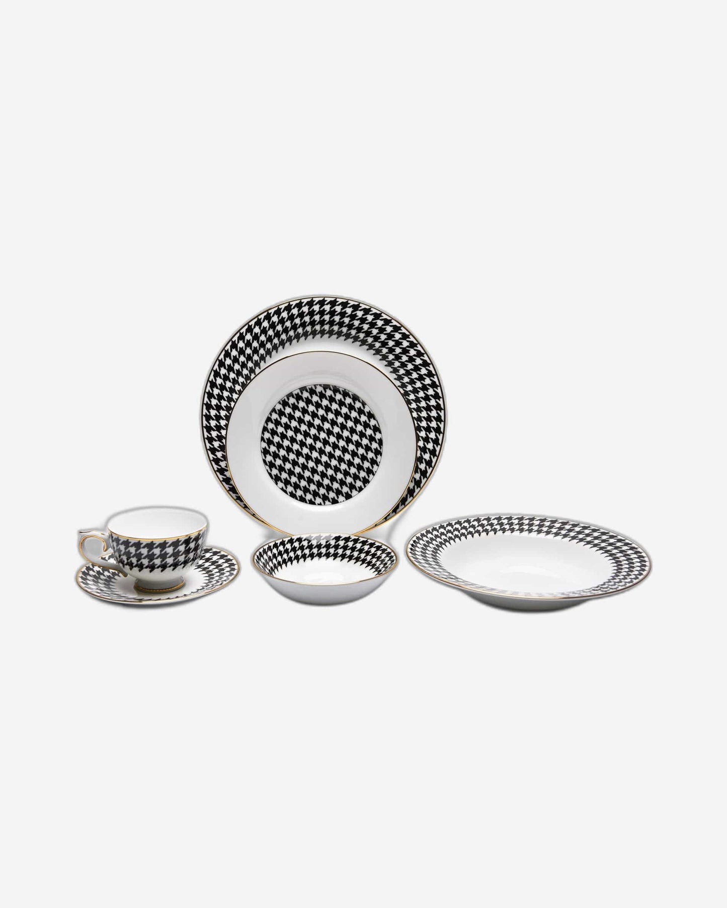 Dankotuwa Dinner Set 24Pc Gusto Black/White